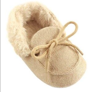 Beige Cozy Fleece Moccasin